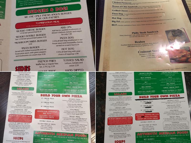Beagio's Restaurant Menu