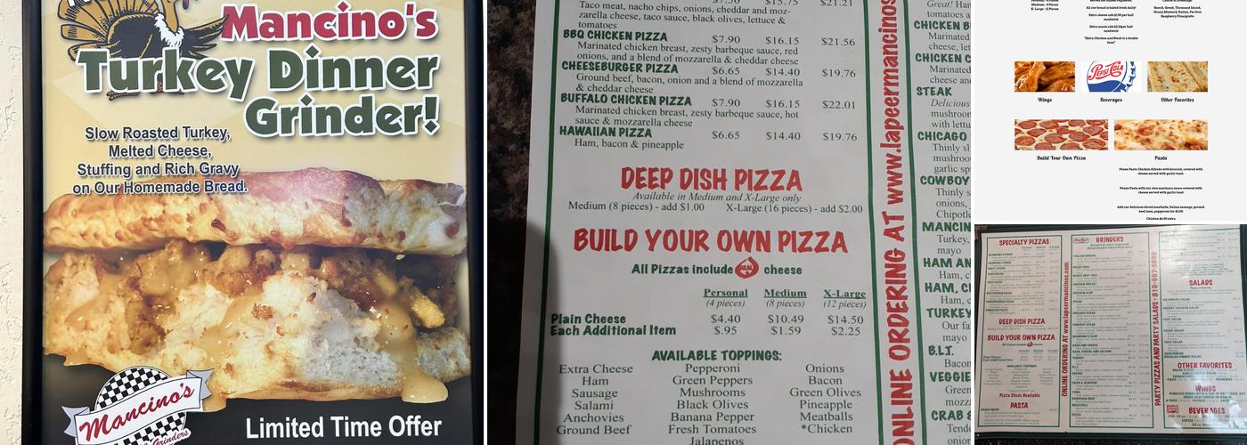 Mancino's Pizza & Grinders Menu