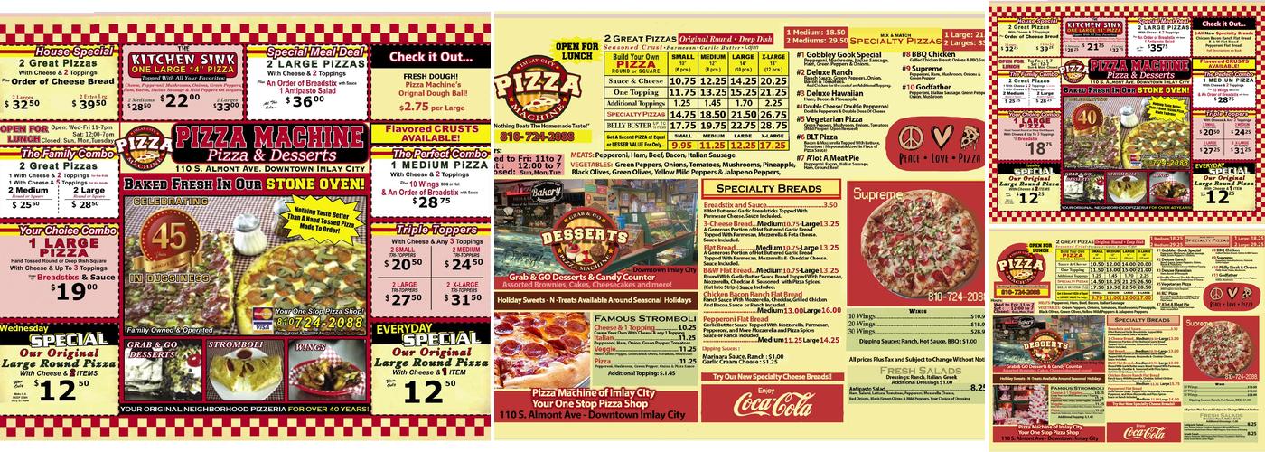Pizza Machine Menu