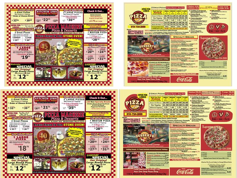 Pizza Machine Menu