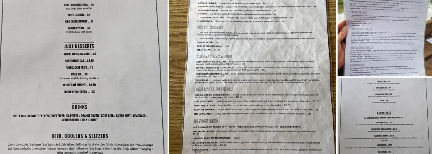 Riverside Cafe Menu