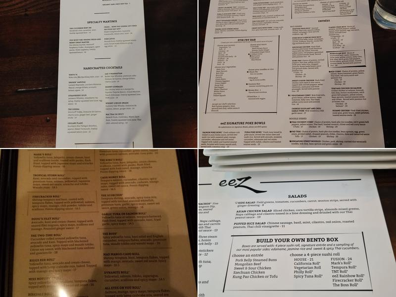 eeZ Fusion & Sushi Menu