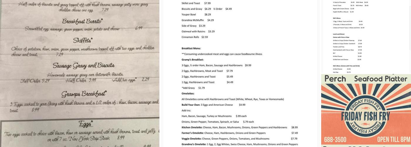 Brass Lamp Villa Menu