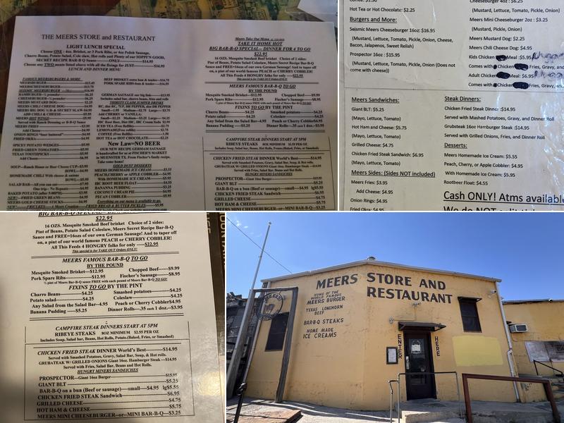 Meers Store and Restaurant Menu