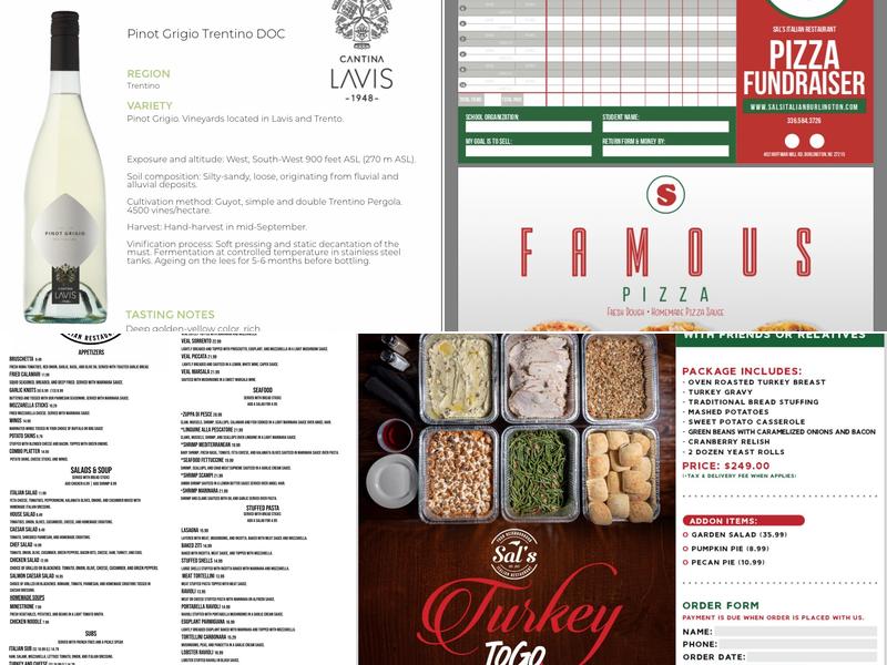 Sal's Italian Restaurant and Pizza Menu