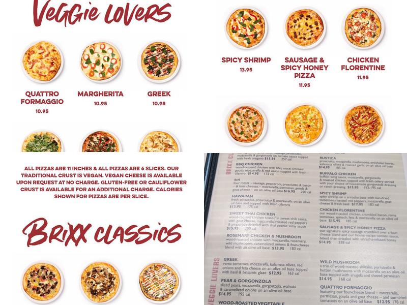 Brixx Wood Fired Pizza + Craft Bar Menu
