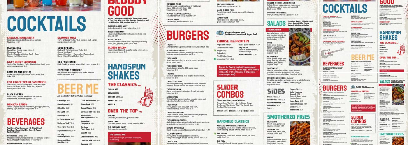S&B's Burger Joint - Lawton Menu