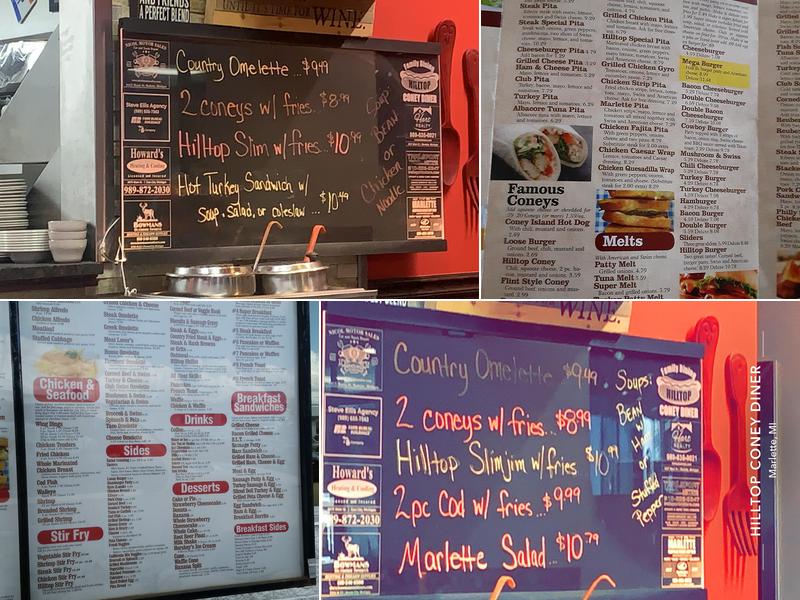 Hilltop Coney Diner Menu