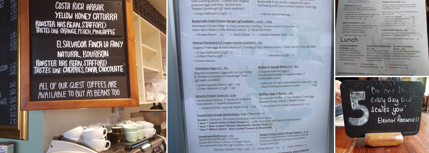 Pacamara Food & Drink Menu