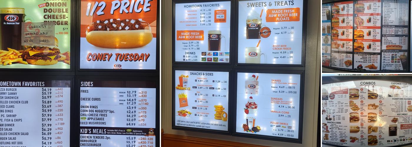 A&W Restaurant Menu