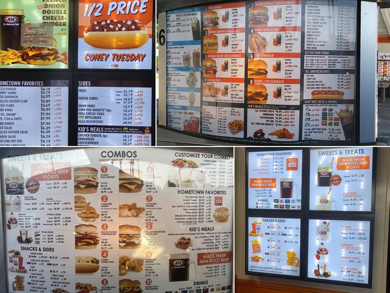 A&W Restaurant Menu