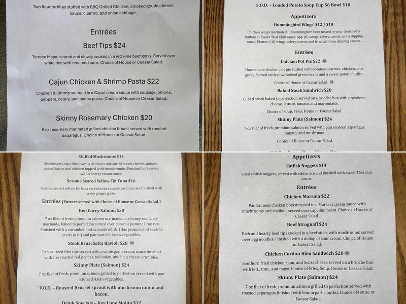 da Vinci's Table Menu