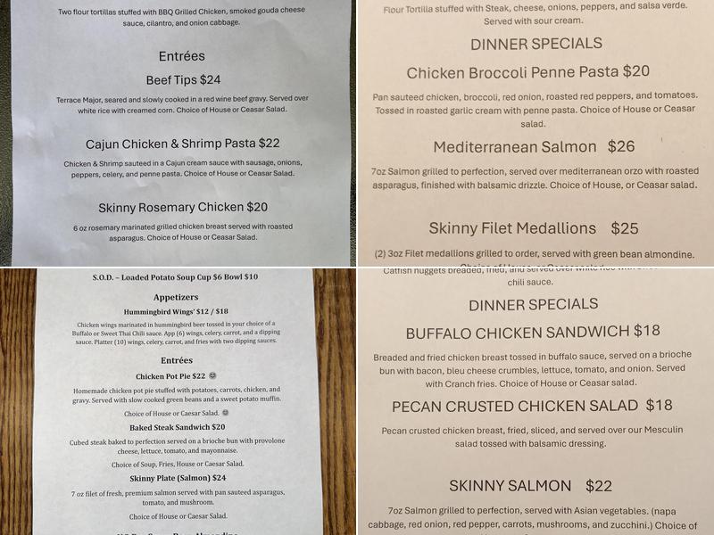 da Vinci's Table Menu