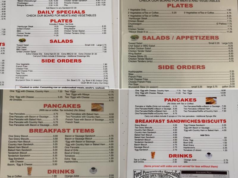 Burch Bridge Cafe Menu
