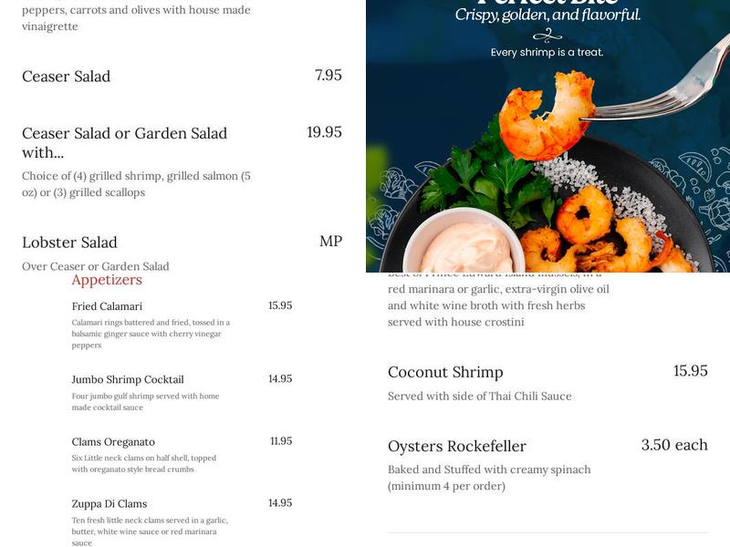 Caldwell Seafood Market & Cafe Menu