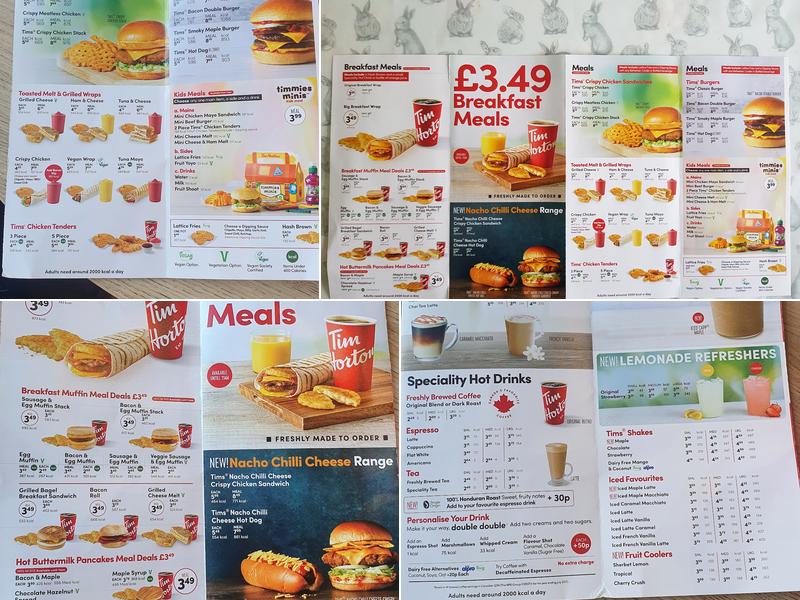 Tim Hortons Menu