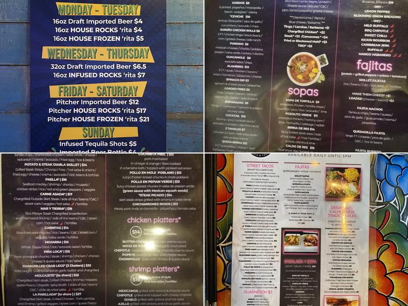 Catrina’s Tequila and Taco Bar Menu