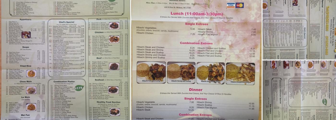 China King Menu