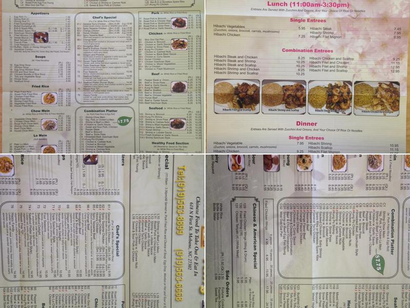 China King Menu