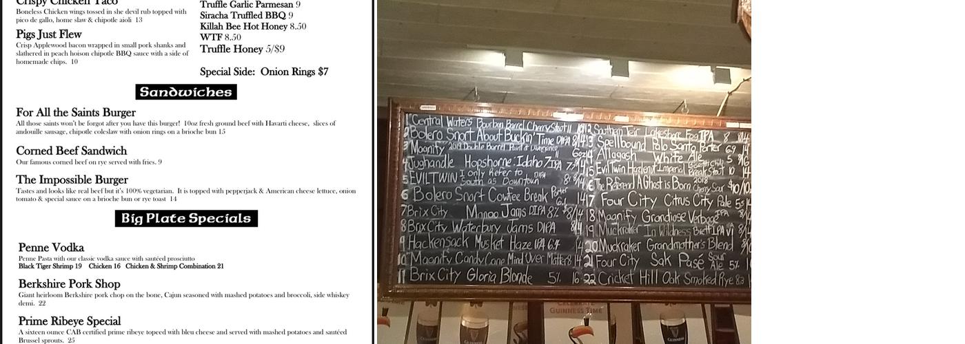 Poor Henry's Pub & Restaurant Menu