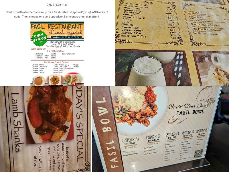 Fasil Mediterranean Restaurant Menu