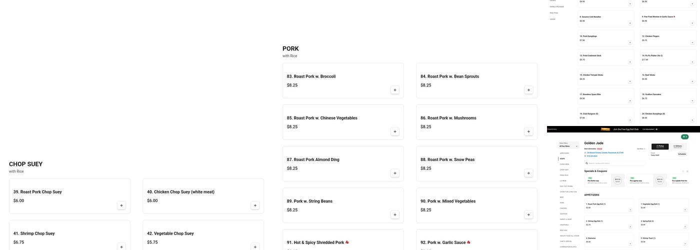 Golden Jade Chinese Restaurant Menu