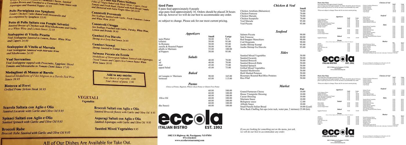 Eccola Menu
