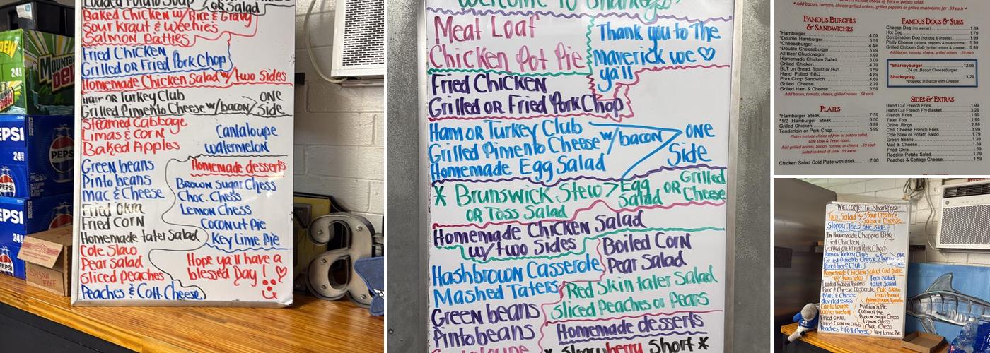 The Old Sharkey's Grill Menu