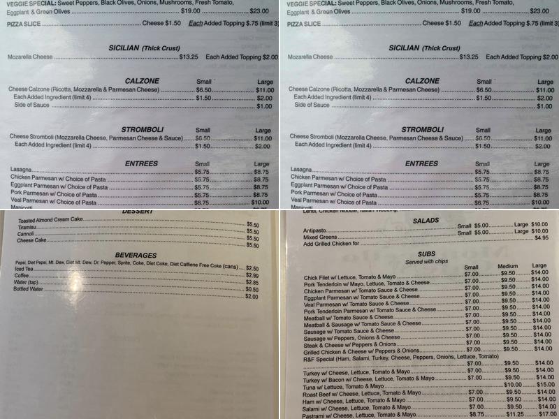 Monticello Cafe Menu