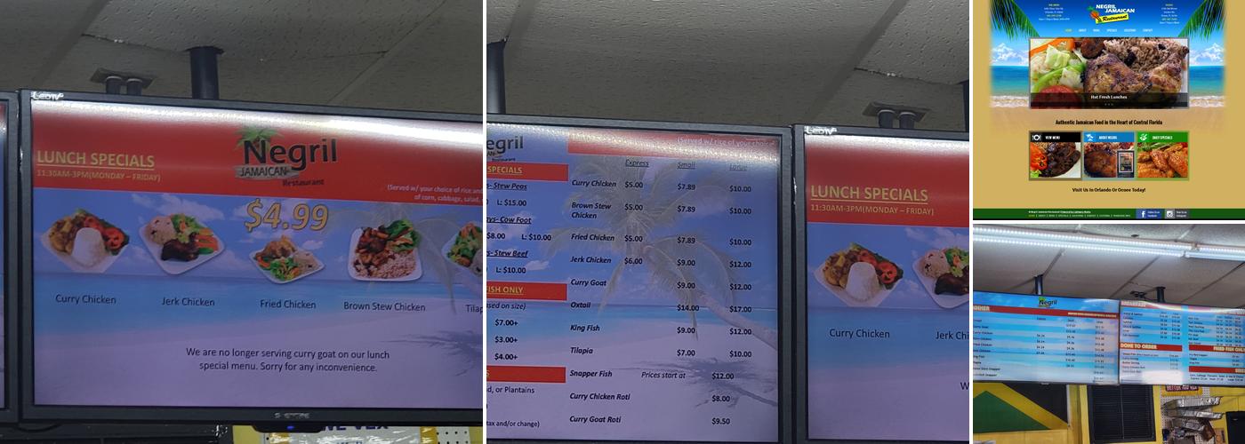 Negril Restaurant Menu
