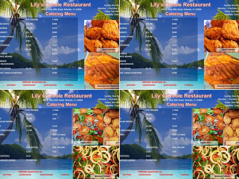 Lilly's Creole Restaurant Menu