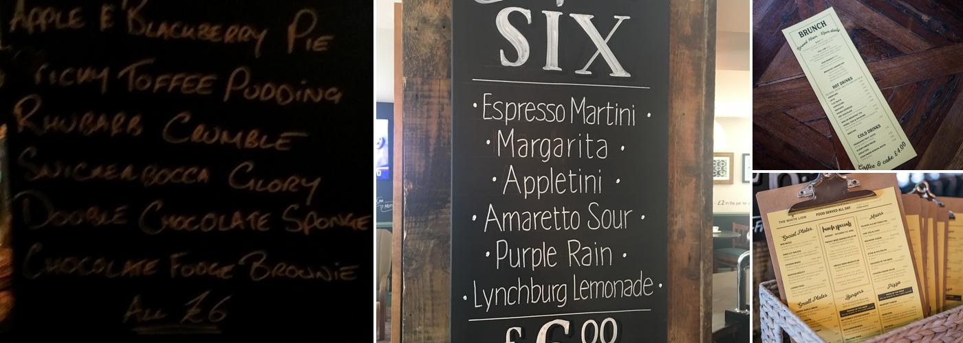 The White Lion Menu