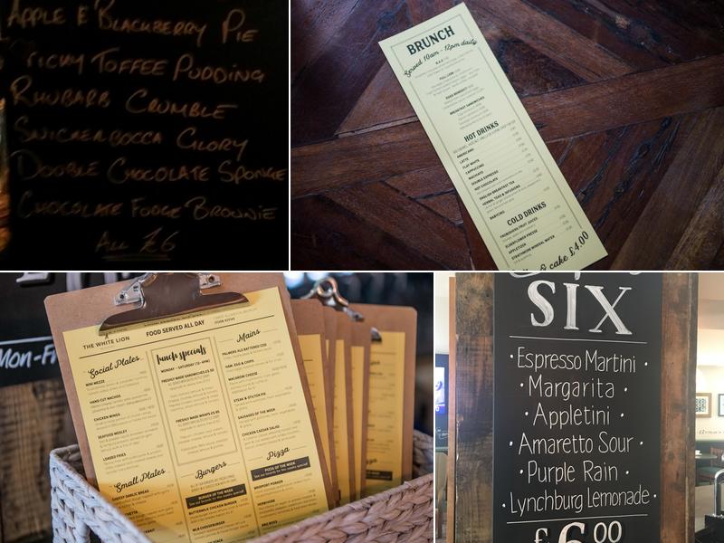 The White Lion Menu