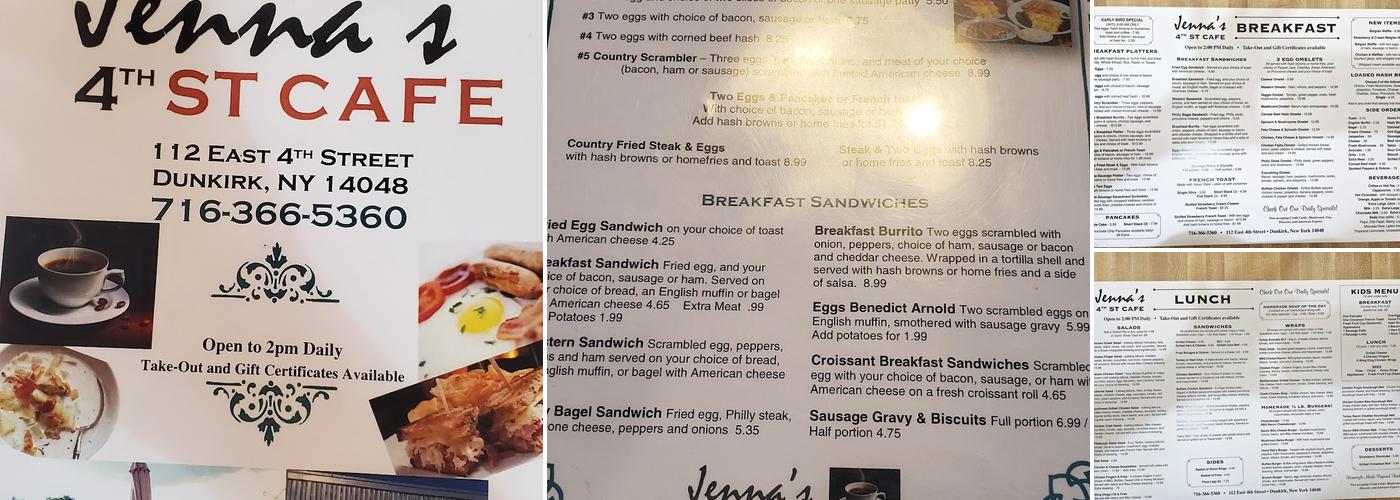 Jenna's 4th St Cafe Menu