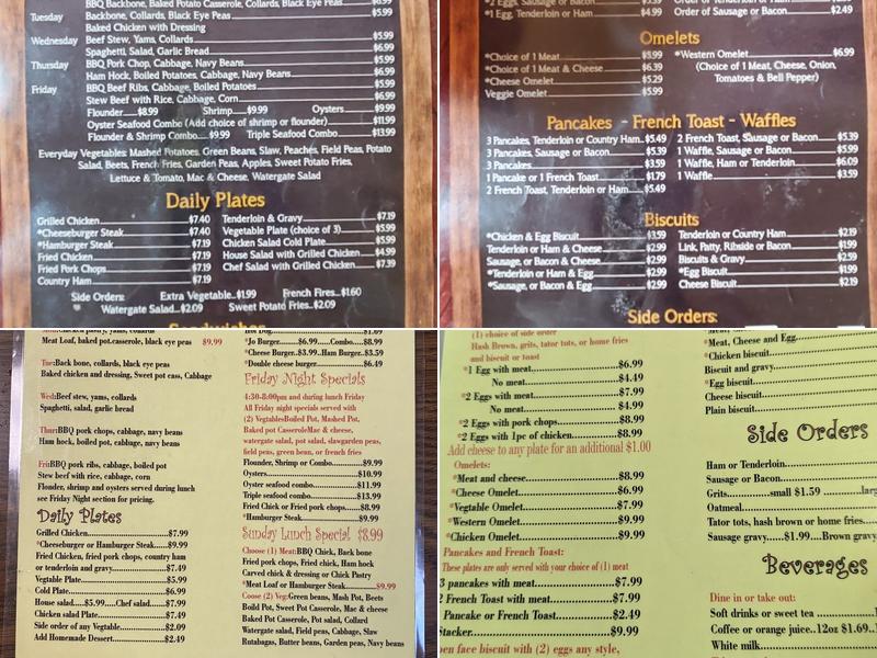 Amy Jo's Country Restaurant Menu