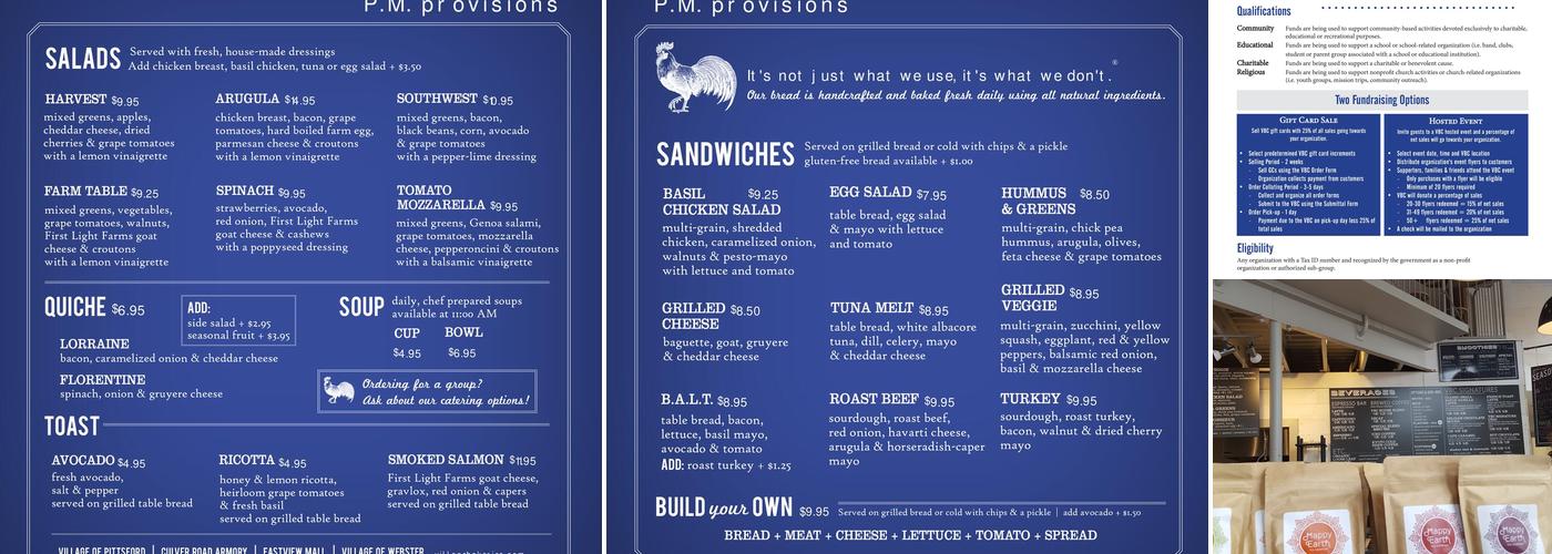 Village Bakery & Cafe, Victor NY Menu