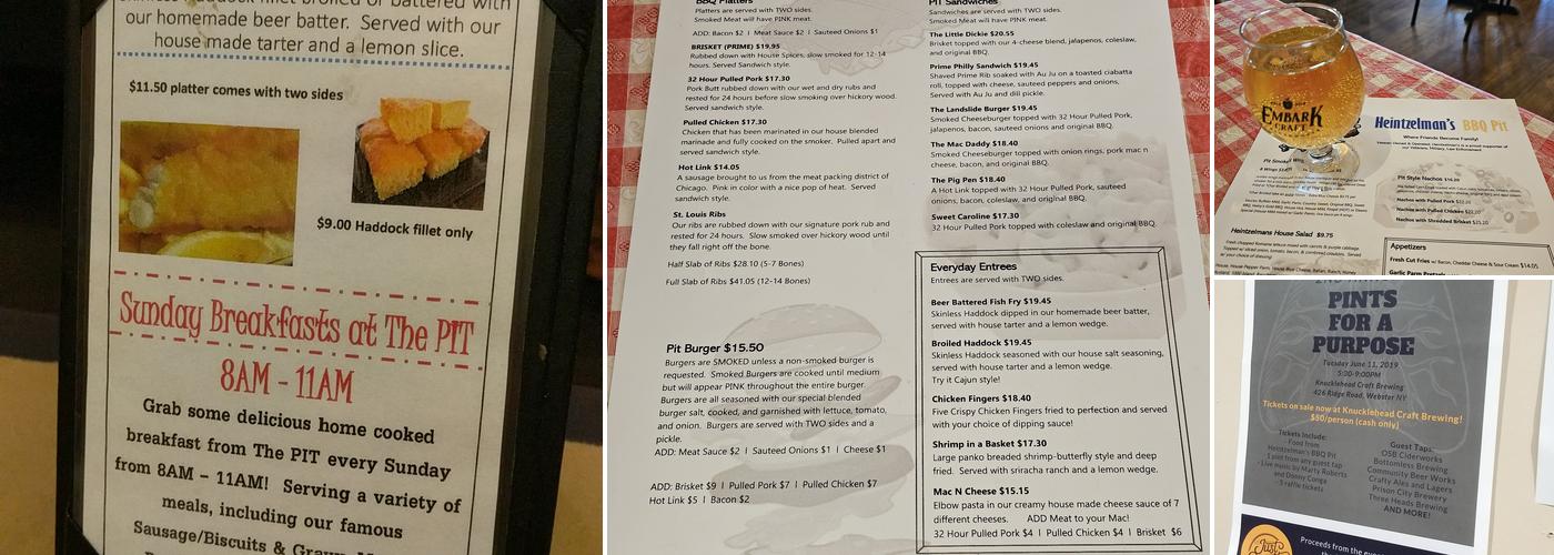Heintzelman's BBQ Pit Menu