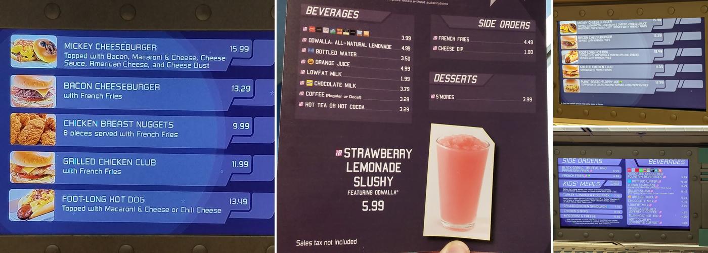 Cosmic Ray's Starlight Café Menu