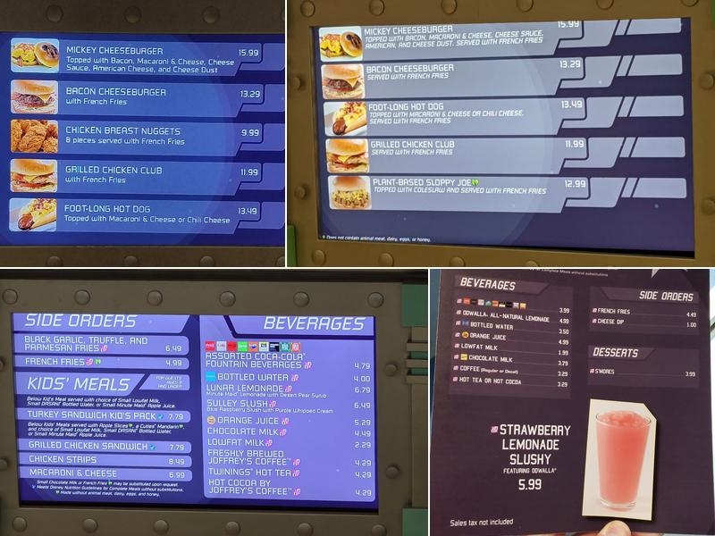 Cosmic Ray's Starlight Café Menu