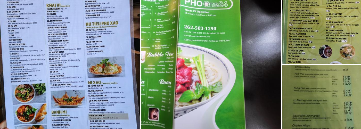 PHO One24 Brookfield Menu