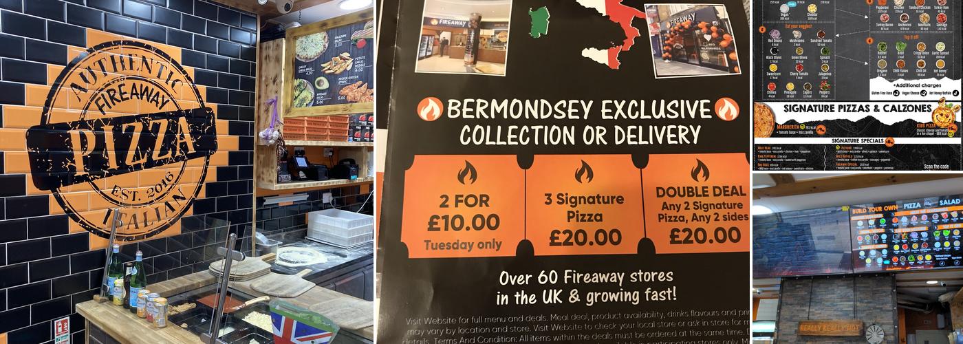 Fireaway Pizza Bermondsey Menu