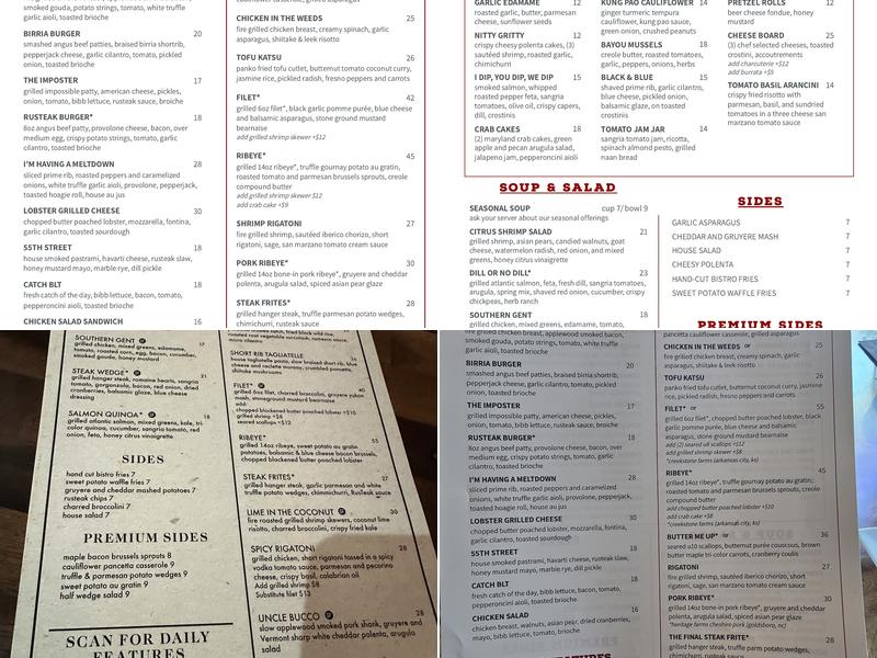 RusTeak Ocoee Menu