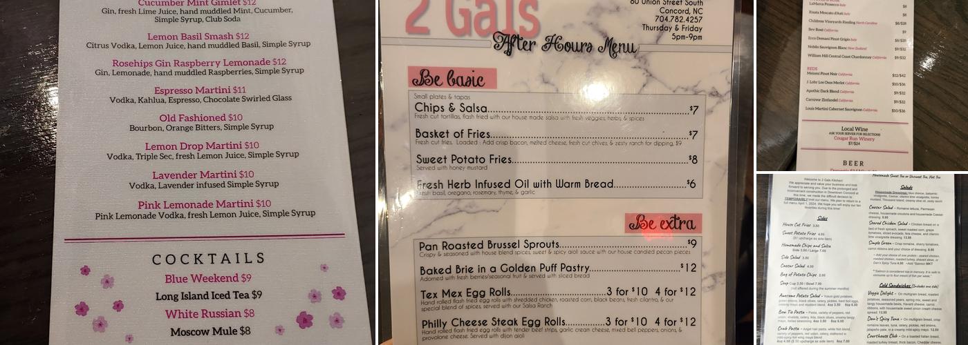 2 Gals Kitchen Menu