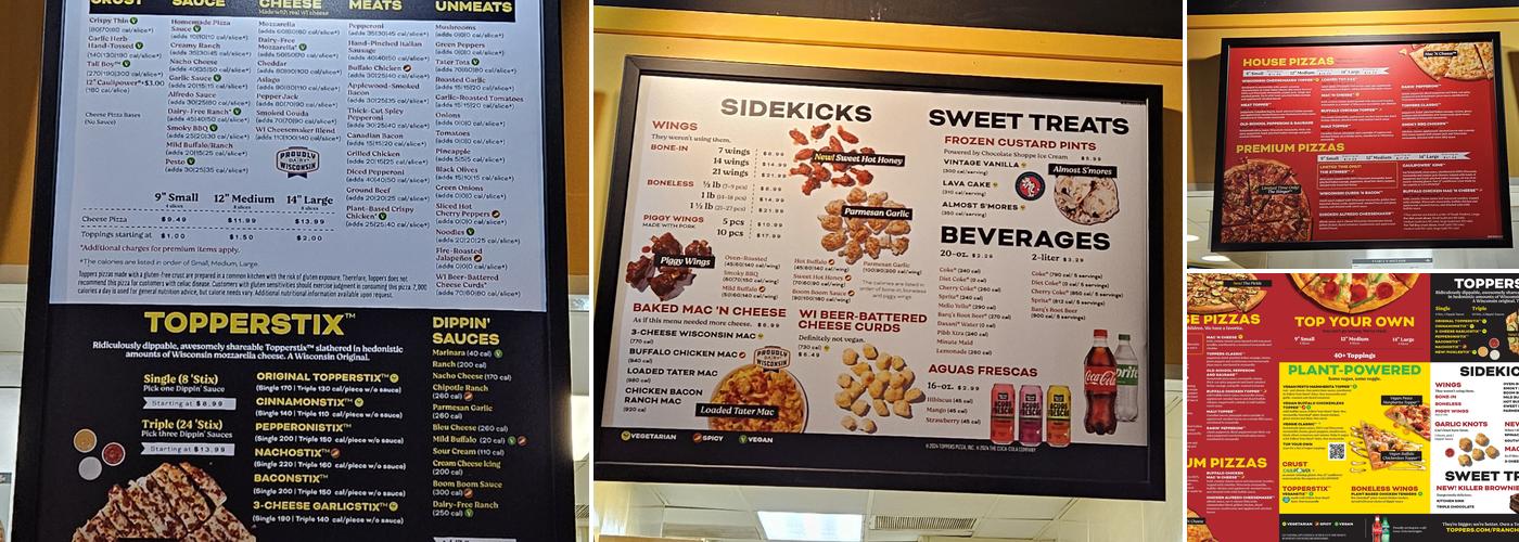 Toppers Pizza Menu
