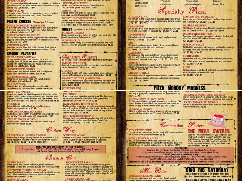 Parker John's BBQ & Pizza Menu
