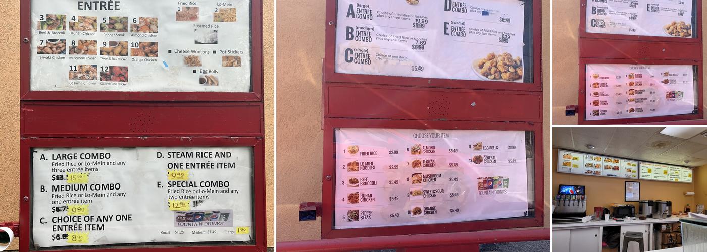 Oriental Garden Express Menu