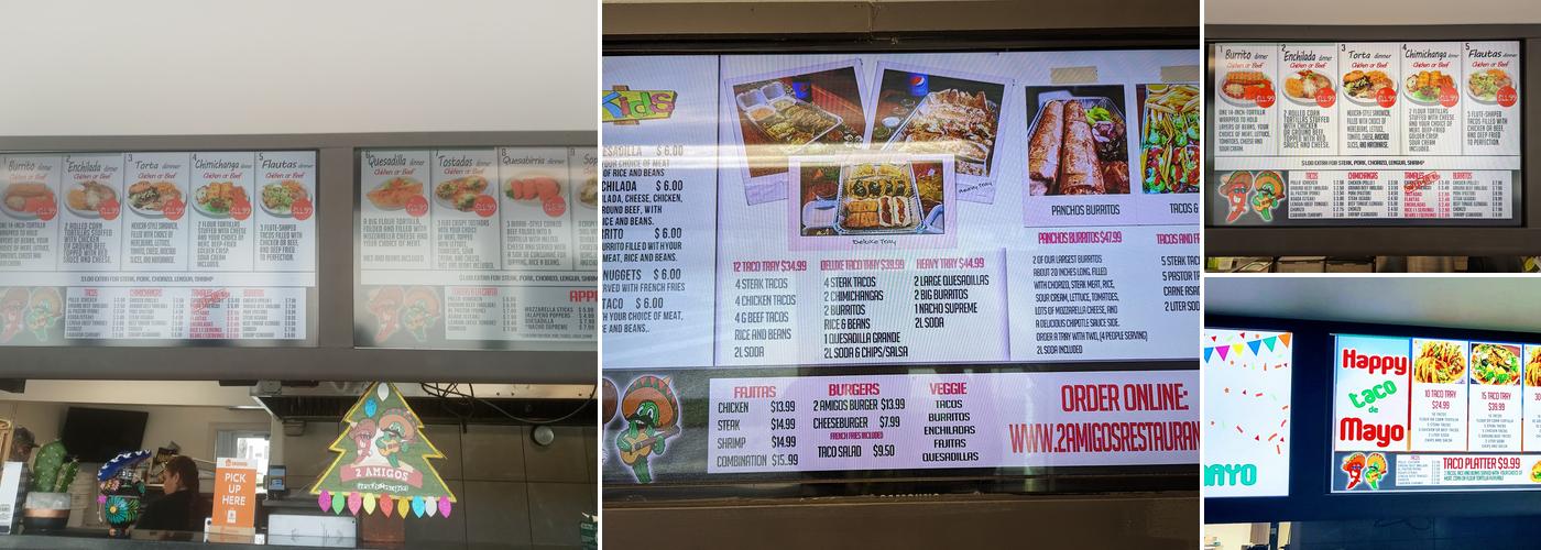 2 Amigos Restaurant Menu