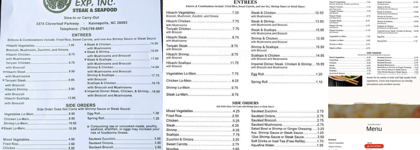 Tokyo Express Menu