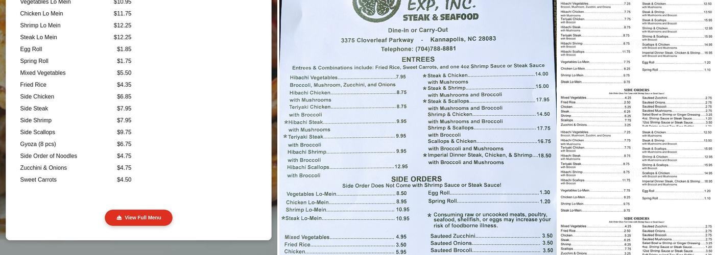 Tokyo Express Menu