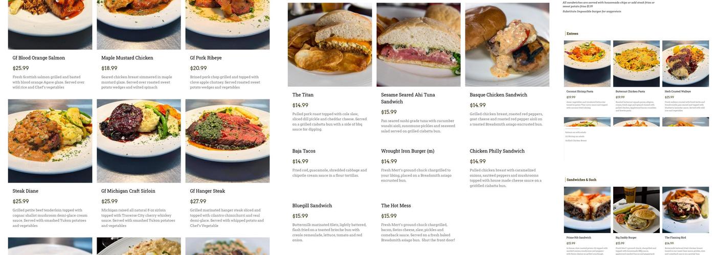 Wrought Iron Grill Menu